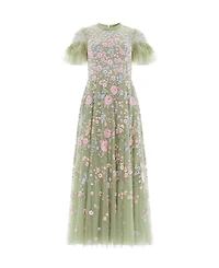 Needle & Thread Women's Antoinettes Floral Round Neck Midi Gown