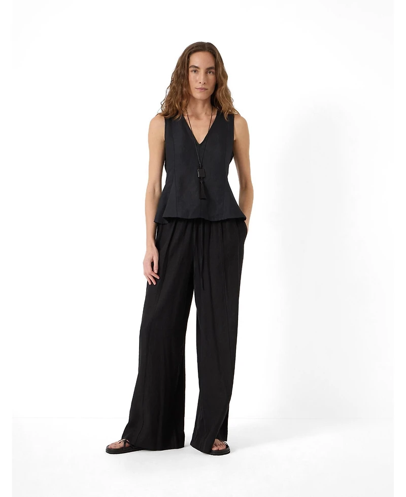 Hush Women's Jose V-Neck Godet Linen Top
