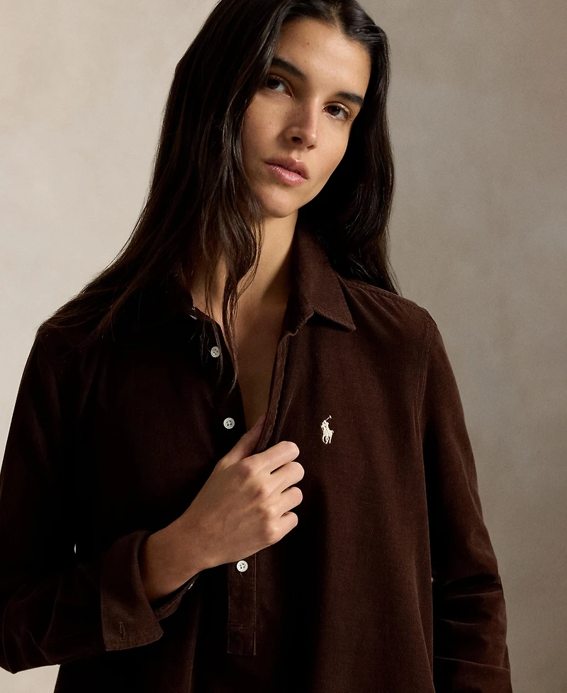 Polo Ralph Lauren Women's Corduroy Pleated Shirt Dress