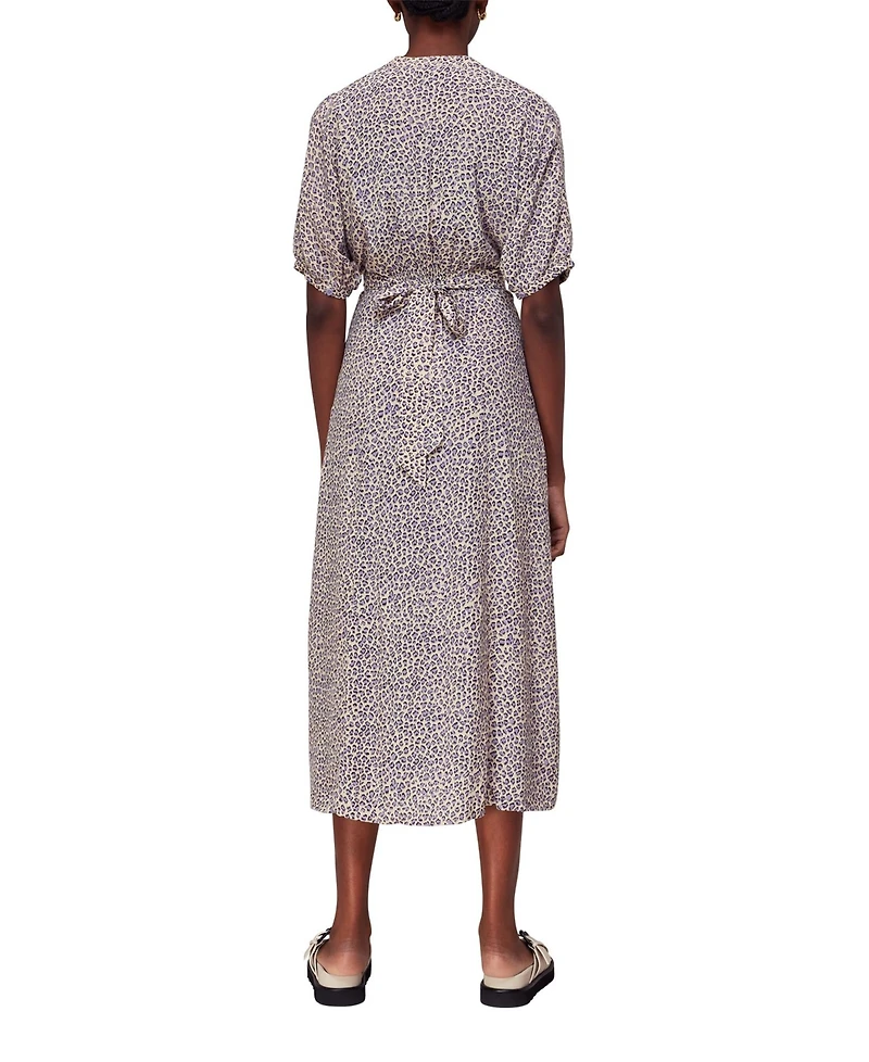 Whistles Women's Dashed Leopard Midi Dress
