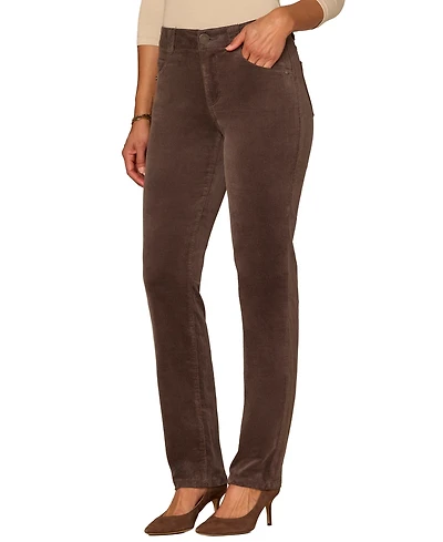 Democracy Petite "Ab"solution Corduroy Straight-Leg Jeans