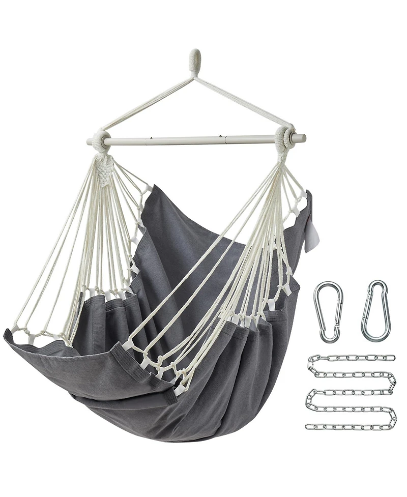 Piscifun 500 Lbs Capacity Hanging Hammock Chair Swing With Footrest Portable Indoor Outdoor Steel Hardware Kit