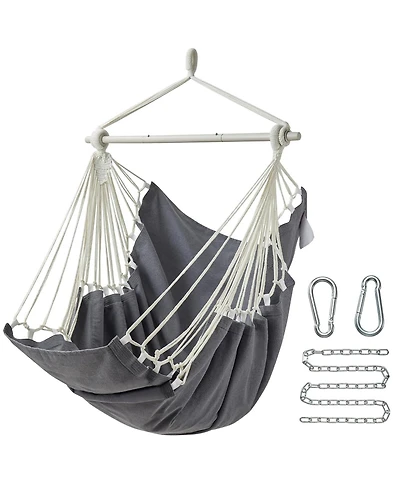 Piscifun 500 Lbs Capacity Hanging Hammock Chair Swing With Footrest Portable Indoor Outdoor Steel Hardware Kit
