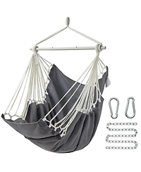 Piscifun 500 Lbs Capacity Hanging Hammock Chair Swing With Footrest Portable Indoor Outdoor Steel Hardware Kit