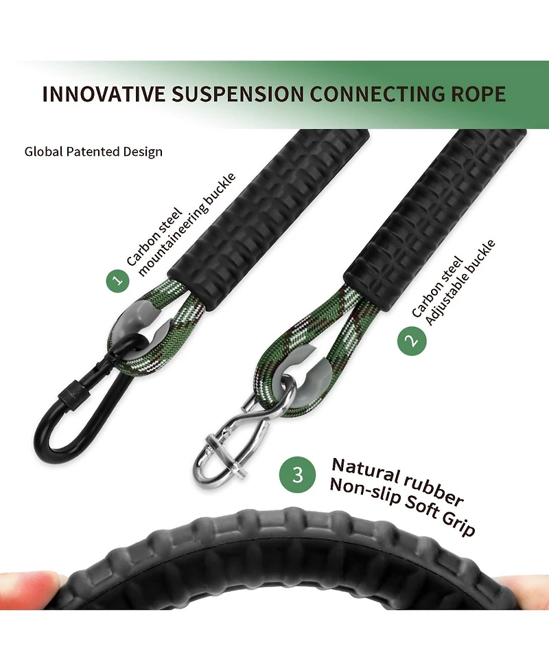 Piscifun Adjustable Heavy Duty Tree Swing Rope Hammock With Carabiners For Swing Sets