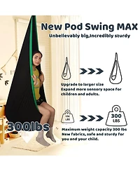 Piscifun Sensory Pod Hammock Swing For Indoor Outdoor Use With Inflatable Cushion And Hardware Kit Special Needs