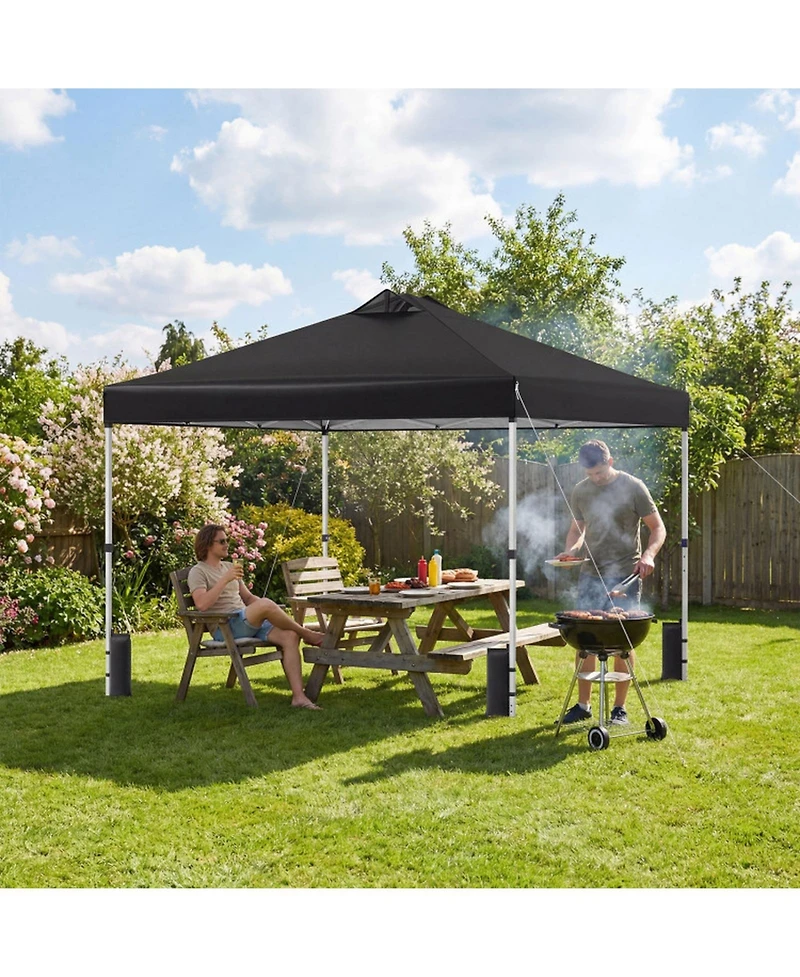 Sugift 10 x 10 feet Outdoor Commercial Pop Up Canopy Tent with One Hand Center Lock