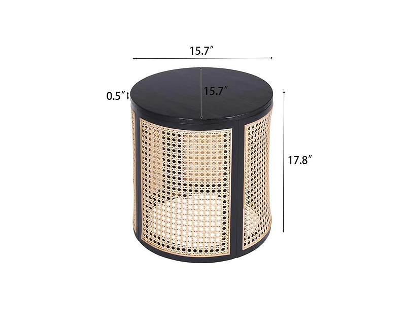 sumyeg Rubber Wood Side Table End with Mdf Stable Base