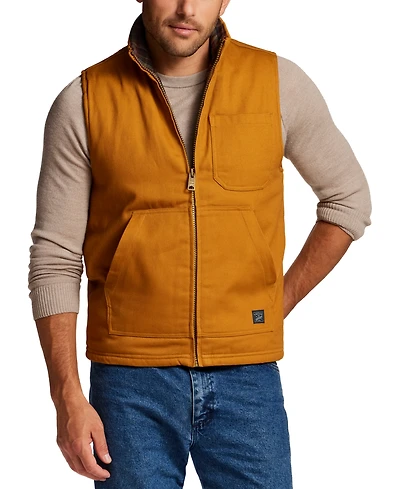 Weatherproof Vintage Men's Plaid Flannel Lined Canvas Vest