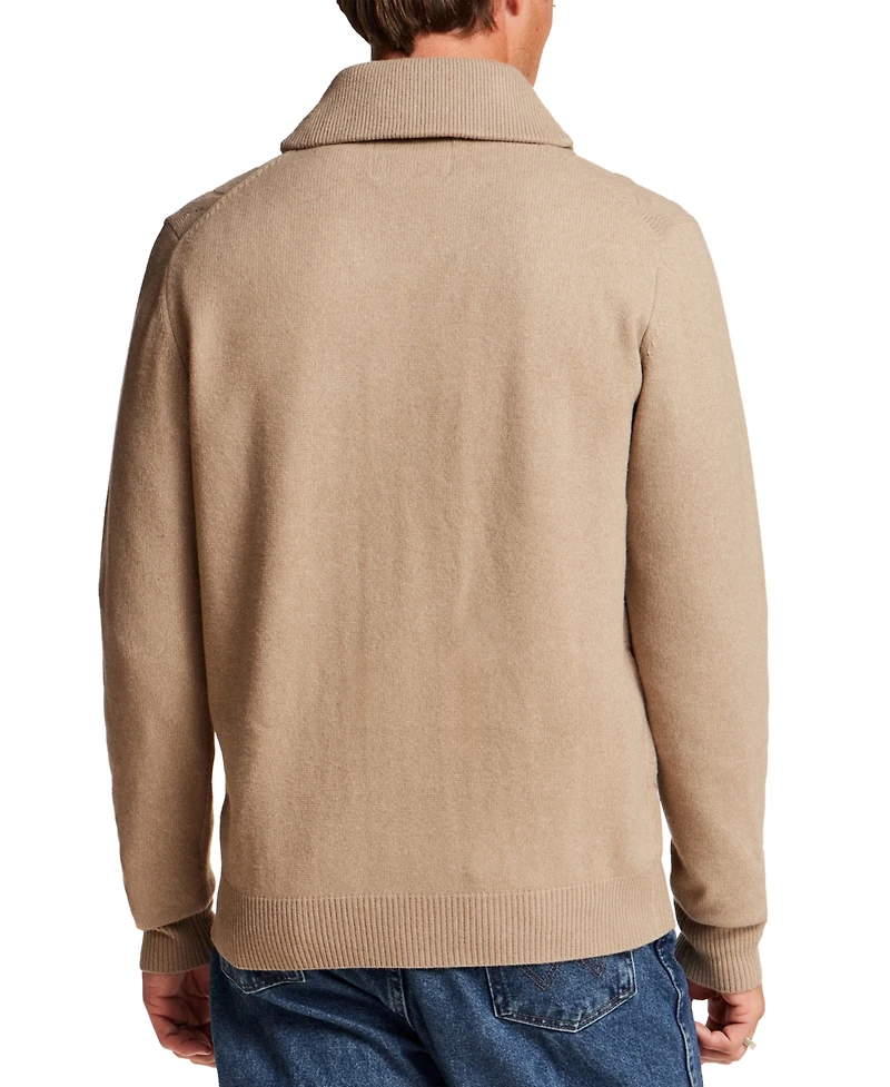 Weatherproof Vintage Men's Shawl Collar Cable Knit Sweater