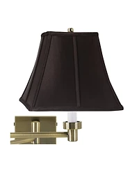 Barnes and Ivy Modern Swing Arm Wall Lamp Antique Brass Plug-In Light Fixture Square Shade for Bedroom Living Room Reading