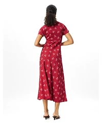 Whistles Women's Floral A-Line V-Neck Midi Dress