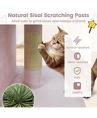 Hongge Low-Profile Cat Tower with Two Roomy Cat Condos, 25.5 Inch