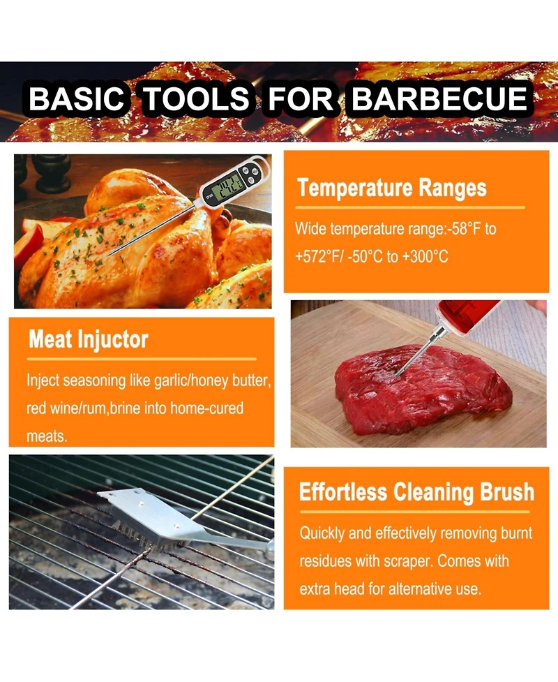 Xdovet Bbq Grill Tools Set with Meat Injector