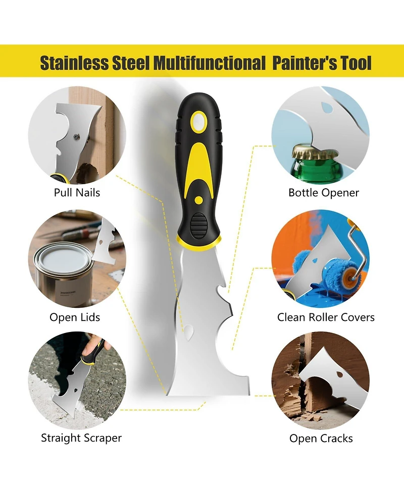 Xdovet Spackle Putty Scrapers Set 5 Stainless Steel Drywall Tools