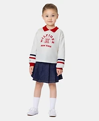 Tommy Hilfiger Girls' 2T-6X Ribbed Collared Top and Skort, 2-Piece Set