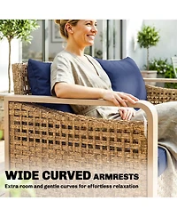 Outsunny Rat Wicker Sofa with Cushions 3-Seater,