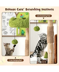 Hongge Compact Cat Tree Tower with Sisal Scratching Posts, 29 Inch