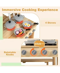 Hongge Wooden Outdoor 2-in-1 Mud Kitchen Playset, Ages 3+