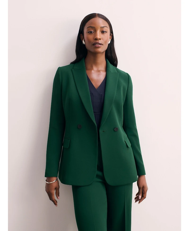 The Fold Women's Double-Breasted Tailored Blazer