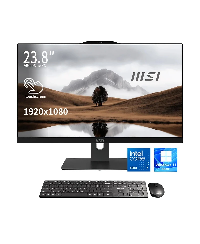 Msi Modern AM242TP 1M Aio Desktop, 23.8 Inch Fhd Touch 60Hz, Intel Core 7, Intel Graphics, 32GB DDR5, 1TB Ssd, Wireless Kb and Mouse