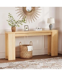 homfan 70.9" Farmhouse Narrow Console Table, Rustic Entryway Sofa Table for Living Room, Hallway