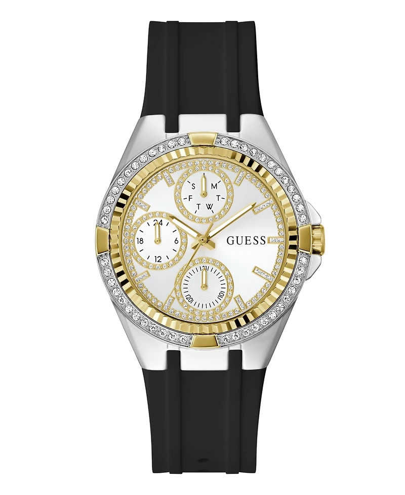 Guess Women's Quartz Black Silicone Watch 39mm