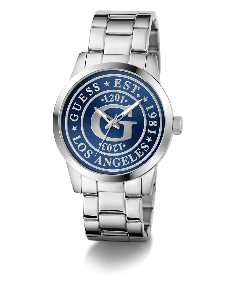 Guess Men's Quartz Silver-Tone Stainless Steel Watch 44mm