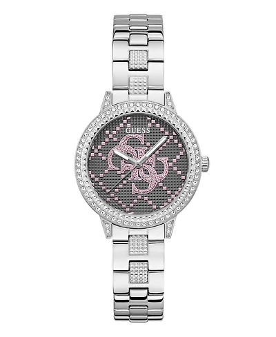 Guess Women's Quartz Silver-Tone Stainless Steel Watch 34mm