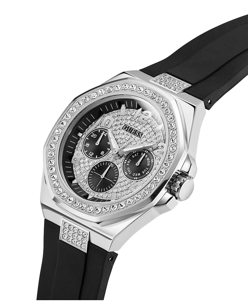 Guess Men's Quartz Black Silicone Watch 46mm