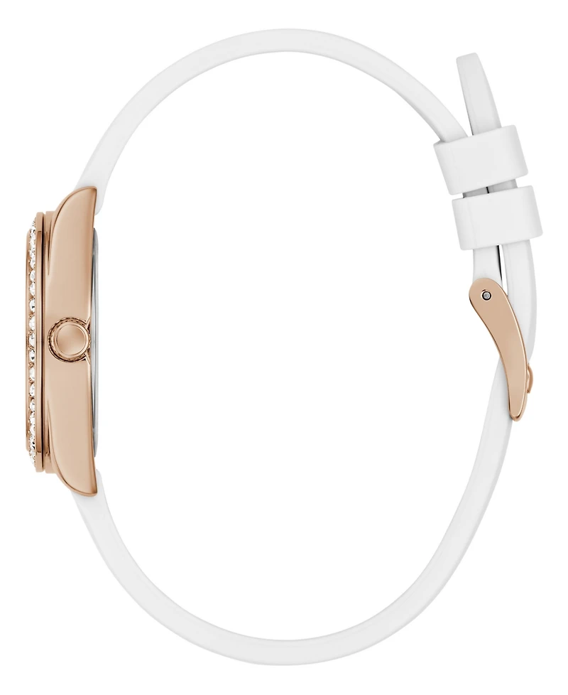 Guess Women's Quartz White Silicone Watch 30mm