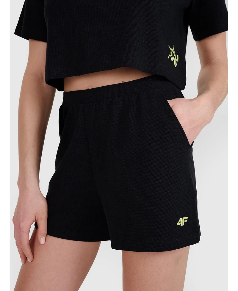 4F Women's Waffle Knit Short Sweatpants Regular Fit