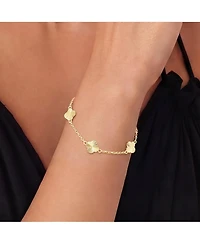 The Lovery Mini Fluted Clover Bracelet 14K Gold-Plated Sterling Silver