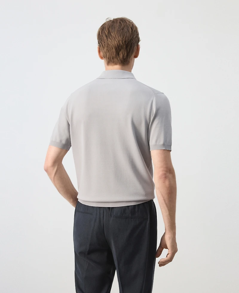 Mango Men's Knitted Zip Polo Shirt