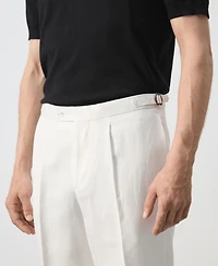 Mango Men's Pleated Linen-Blend Suit Pants