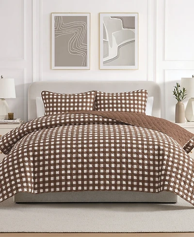 Vcny Home Gingham Microfiber 2-Pc. Quilt Set, Twin