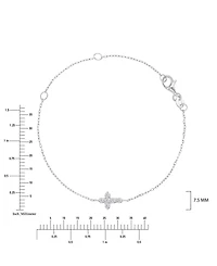 Macy's Rhodium Over Silver Cubic Zirconia Cross Bracelet