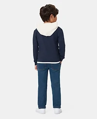 Kids Headquarters Toddler Boys' 2T-5T Football Graphic Hoodie T-Shirt and Denim Pants, 2-Piece Set