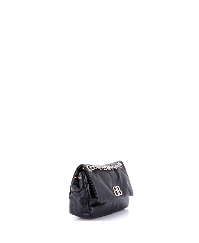 Pre-Owned Balenciaga Mini Monaco Chain Flap Shoulder Bag Leather