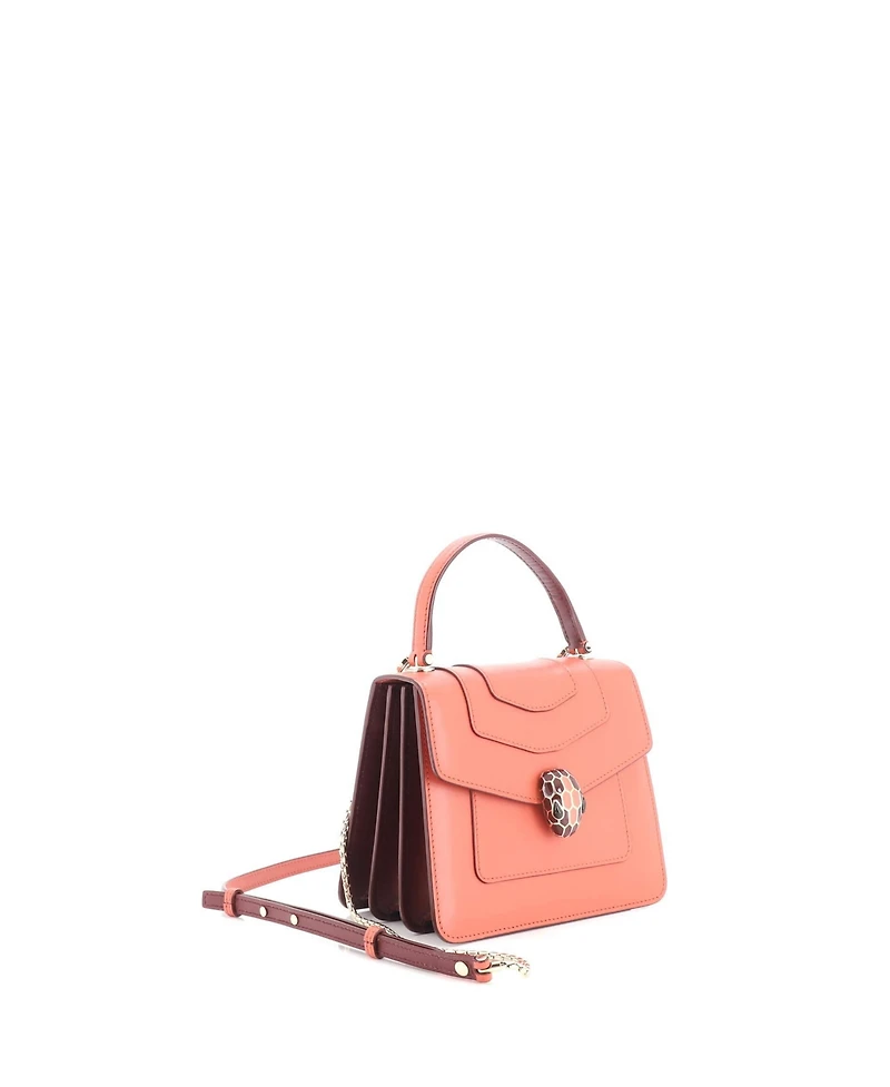 Pre-Owned Bvlgari Small Serpenti Forever Top Handle Bag Leather