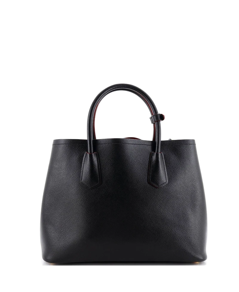 Pre-Owned Prada Medium Cuir Double Tote Saffiano Leather