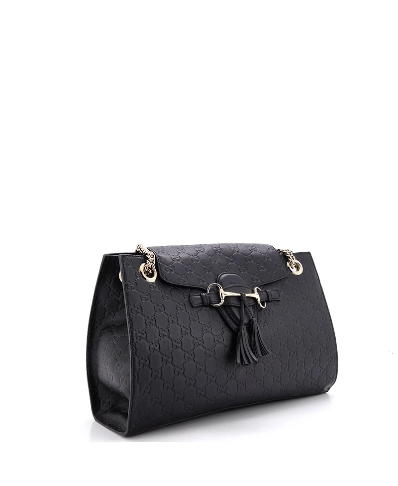 Pre-Owned Gucci Large Emily Chain Flap Shoulder Bag Guccissima Leather