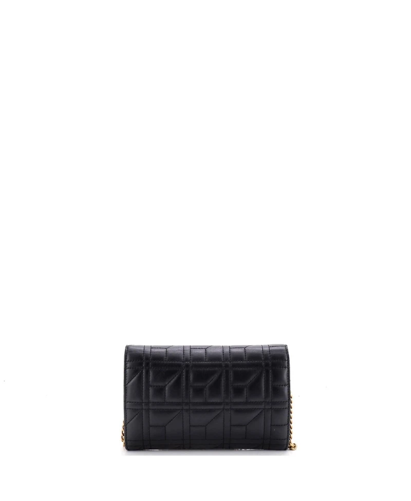 Pre-Owned Gucci Mini Pearly Gg Marmont Chain Wallet Matelasse Leather