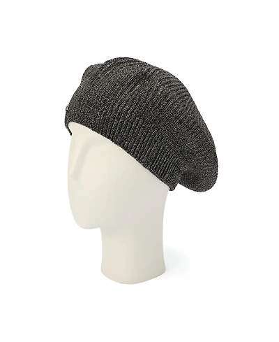 kate spade new york Women's Metallic Rib Knit Beret