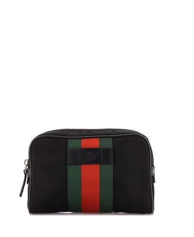 Pre-Owned Gucci Slim Web Belt Bag Canvas