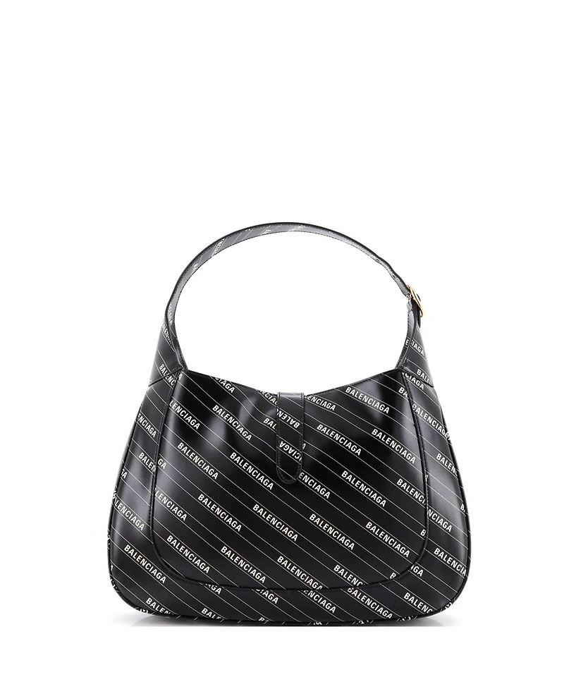 Pre-Owned Gucci Medium x Balenciaga The Hacker Project Jackie 1961 Hobo Printed Leather