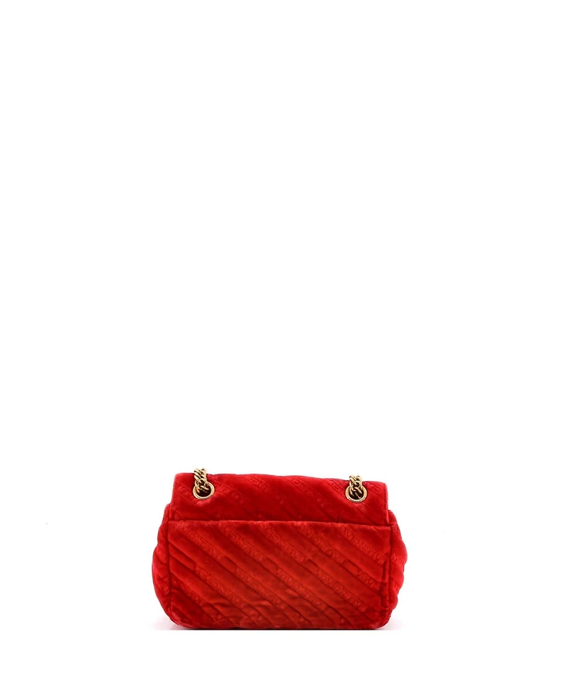 Pre-Owned Balenciaga Small Bb Chain Round Shoulder Bag Quilted Velvet