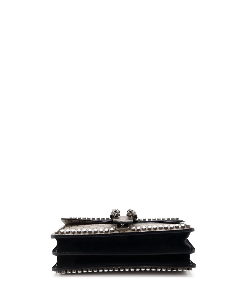 Pre-Owned Gucci Medium Dionysus Bag Crystal Embellished Gg Coated Canvas