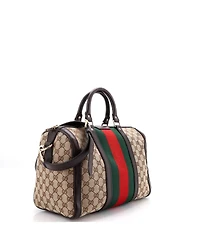 Pre-Owned Gucci Medium Vintage Web Boston Bag Gg Canvas