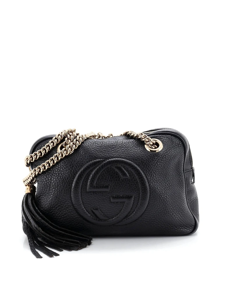 Pre-Owned Gucci Small Soho Chain Zip Shoulder Bag Leather